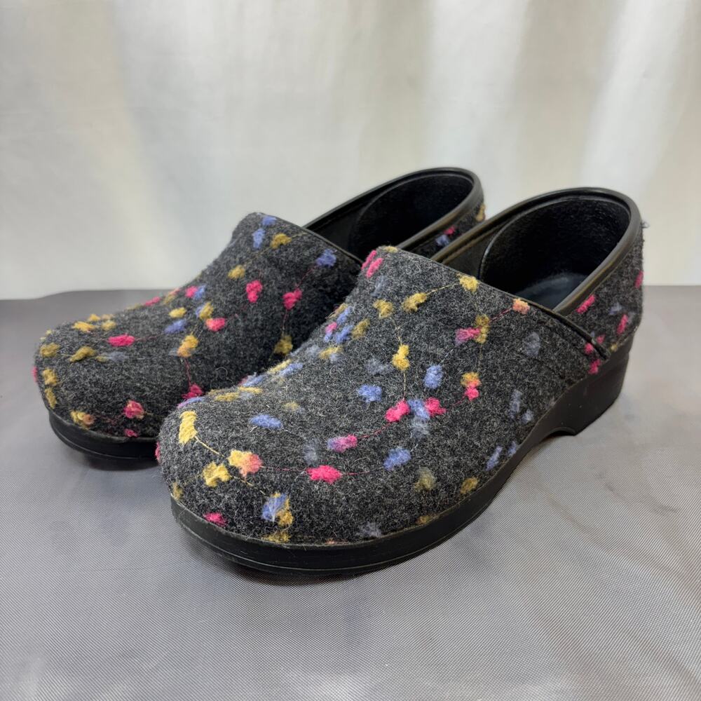 Dansko Professional Clogs Womens EU 41 Charcoal Multicolor Felt Tight Instep EUC
